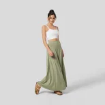 Fashionable Womens Maxi Skirt Loose Fit Knitted Color Block Design Elegant Draping Casual Wear R