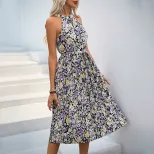 Elegant Black Pleated Halter Dress for Beach Vacation Womens Summer Fashion customizable