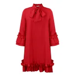 Plus Size Casual Dress Loose Fit Ruffle Sleeve Solid Color Perfect for Summer Outings Wholesale