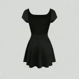 French Style Summer Dress Backless Slim Fit Elegant Design Perfect for Parties and Casual Outing
