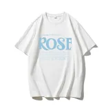 Womens Summer Loose Fit Cotton T Shirt Simple Letter Print Round Neck Short Sleeve Versatile Cas