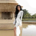 V Neck Ruffled Design Dress Sexy Elegant Long Sleeve Split Hem Winter Collection Wholesale Avail