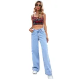 High Waisted Wide Leg Jeans for Women Fashionable Versatile Comfortable Casual Wear Ready to Shi