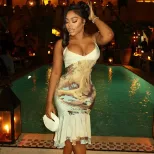 Summer Womens Fashion Dress Sexy Deep V Neck Bodycon Fit Floral Print Perfect for Parties or Cas