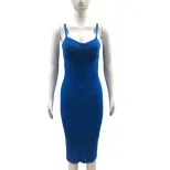 Knitted Cami Dress Summer Bodycon Fit Elegant Style Lightweight Fabric Wholesale Available