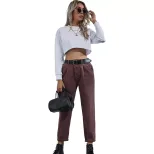 High Waisted Straight Leg Jeans Fashionable Design Comfortable Fit Versatile Style Autumn Winter