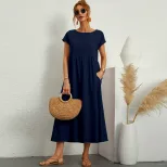 Elegant Long Casual Dress for Women Fashionable Comfortable Versatile Ideal for Home Travel and