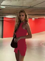 Womens Sweet and Spicy Style Dress Spring Summer Collection Bodycon Split Hem Short Length Whole