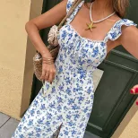 Floral Maxi Dress Soft and Sweet Style Summer Vacation Wear Wholesale Available factory direct