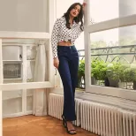 High Waisted Straight Leg Jeans Fashionable Vintage Style Casual Wear for Women Wholesale Availa