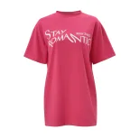 Womens Loose Fit Letter Print T Shirt Fashionable Round Neck Short Sleeve Summer Style Wholesale