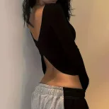 Womens Backless T Shirt Slim Fit Spring Summer Style Unique Design Wholesale Available ready to