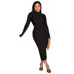 Casual Long Sleeve Dress Round Neck A Line Silhouette Macaron Colors Street Style for Everyday W