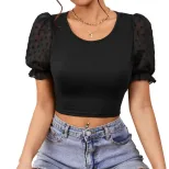 Womens Summer Top Solid Color Casual Style Lightweight Fabric Perfect for Everyday Wear Wholesal