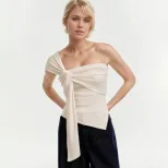 Summer Womens Cold Shoulder T Shirt Sexy Sleeveless Elegant Design High Quality Fabric Casual We