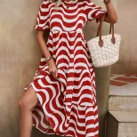 Floral Print Loose Fit Puff Sleeve Dress Casual Style Comfortable Fabric Perfect for Summer Read