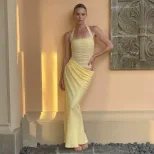 Bodycon Backless Dress Sheer Mesh Fabric Summer Party Wear Available in Yellow Pink Purple Sizes S M L