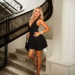 Sleeveless Deep V Neck Dress High Waist Short Skirt Casual Style Spring Summer Collection Wholes