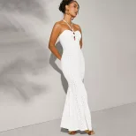 Elegant High Waisted Mermaid Maxi Dress Halter Neck Slim Fit Spring Summer Style Wholesale Avail
