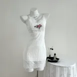 Summer Sexy V Neck Lace Bodycon Dress for Women Elegant Design Adjustable Straps Lightweight Fab