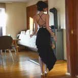 Summer Black Dress Elegant Sleeveless Design Chic Style High Quality Fabric Perfect for Parties