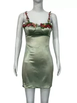 Fashionable Vacation Style Bodycon Dress Sleeveless Embroidered Lace Trim Slim Fit Sexy Silhouet