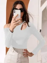 Womens Long Sleeve T Shirt Sexy Hollow Out Waist Defining Casual Style Autumn Winter Collection