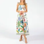 Floral Print Casual Dress for Women Spring Collection Tie Detail Available in Multiple Sizes Wholesale Supply