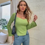 Womens Slim Fit Irregular Flare Sleeve Short Sleeve T Shirt Elegant Design Commuter Style Versat