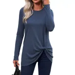 Casual Womens Long Sleeve T Shirt Solid Color Versatile Comfortable Fabric Spring Summer Office