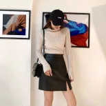 A Line PU Leather Mini Skirt Slim Fit Autumn Winter Style Trendy Design Wholesale Available low
