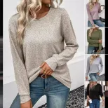 Casual Loose Fit Solid Color Sweater Round Neck Autumn Winter Comfortable Fabric Wholesale Avail