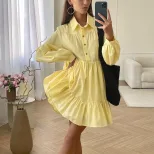White Shirt Dress Spring Collection Minimalist Design Cotton Fabric Perfect for Office Wear Whol