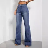 High Waisted Wide Leg Jeans Loose Fit Casual Style Denim Fabric Perfect for Everyday Wear Wholes
