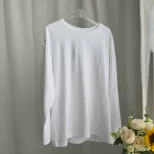 Womens Loose Fit Long Sleeve T Shirt Solid Color Round Neck 100 Cotton Spring Casual Wear Wholes