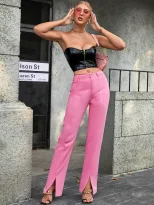 High Waisted Flared Jeans Sexy Split Design Slim Fit Versatile Style Casual Wear for Women Whole