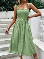 Fashionable Solid Color Spaghetti Strap Dress Elegant Fit Comfortable Fabric Versatile for Casua