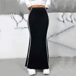 Color Block Bodycon Maxi Skirt Spring Summer Collection Slim Fit Vacation Style Wholesale Availa