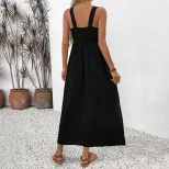 Summer Vacation Maxi Dress Colorful Ethnic Embroidery Sleeveless Lightweight Fabric Wholesale Av