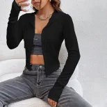 Womens Long Sleeve Zip Up Cardigan Street Style Spring Summer Fashion Trendy Design Wholesale Av