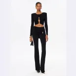 Womens Autumn Winter Elegant Two Piece Set Slim Fit Pleated Design Fashionable Style Perfect for