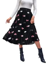 Chiffon Midi Skirt Elegant Floral Print Lightweight Fabric Comfortable Fit Perfect for Spring an