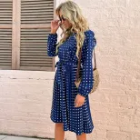 Ruffled Long Sleeve Polka Dot Dress Fashionable Autumn Winter Style Perfect for Casual or Formal