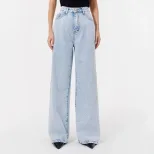 High Waisted Casual Straight Leg Wide Leg Jeans European and American Style Womens Fashion Whole