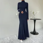 High Neck Bodycon Dress Elegant Style Spring Summer Collection Chic Design Wholesale Available