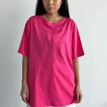 Womens Loose Fit Solid Color Short Sleeve Cotton T Shirt Casual Style Versatile Comfortable Whol