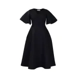 V Neck Flare Sleeve Dress Elegant A Line Silhouette Fashionable Design Perfect for Parties Whole