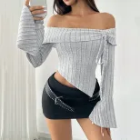 Off Shoulder Crop Top Bell Sleeve Elegant Style Spring Summer Wholesale Available low MOQ OEM OD
