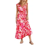Casual Floral Midi Dress Elegant Design Comfortable Fit Trendy Style Perfect for Spring and Summ