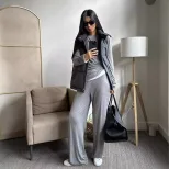 Womens 3 Piece Set Loose Long Cardigan Cami Top and Mini Skirt Casual Chic Style for Spring Summ